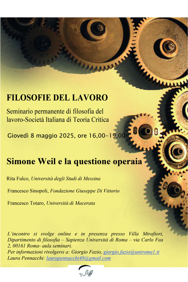 Il ciclo di “Filosofie del lavoro” - l’incontro dedicato a Simone Weil, La questione operaia
