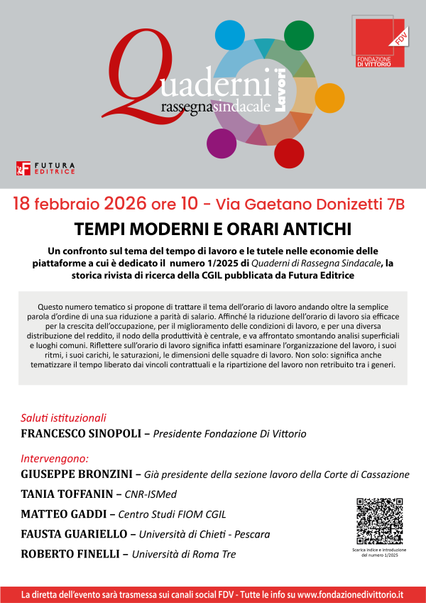 locandina con logo della rivista e informazioni sulla presentazione